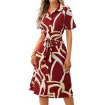 Womens Shirt Knee Length Dress